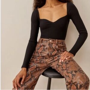 Reformation October Black Knit Top M